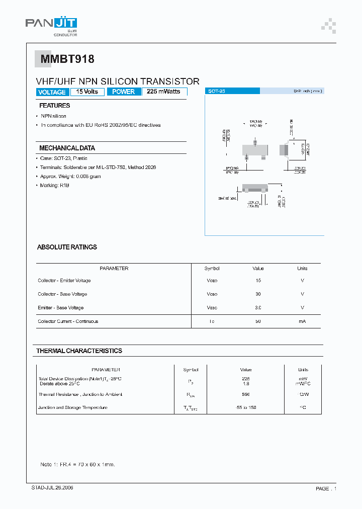 MMBT918_5038857.PDF Datasheet