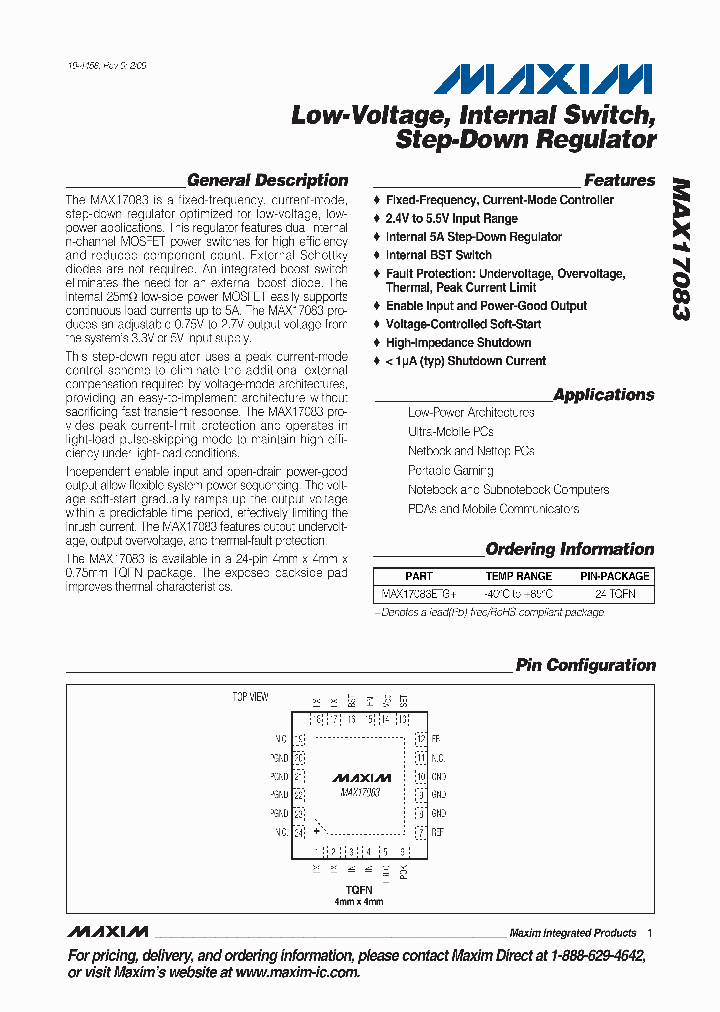 MAX17083ETG_5040551.PDF Datasheet