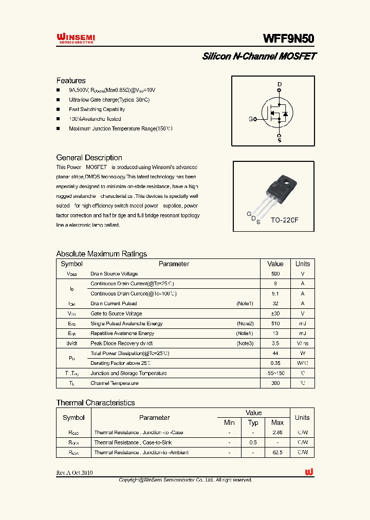 WFF9N50_5040848.PDF Datasheet