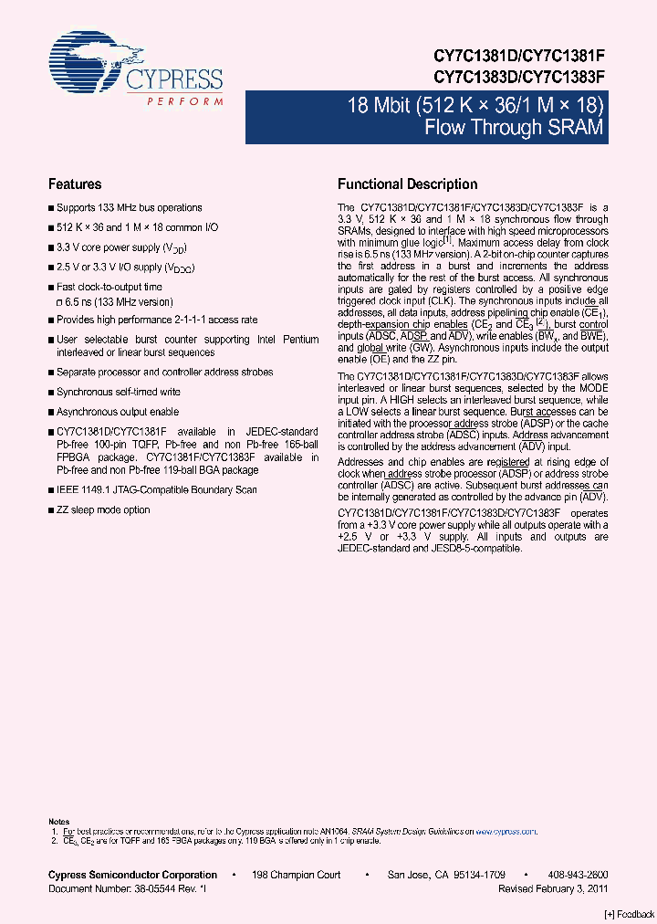 CY7C1381D-133AXI_5040978.PDF Datasheet