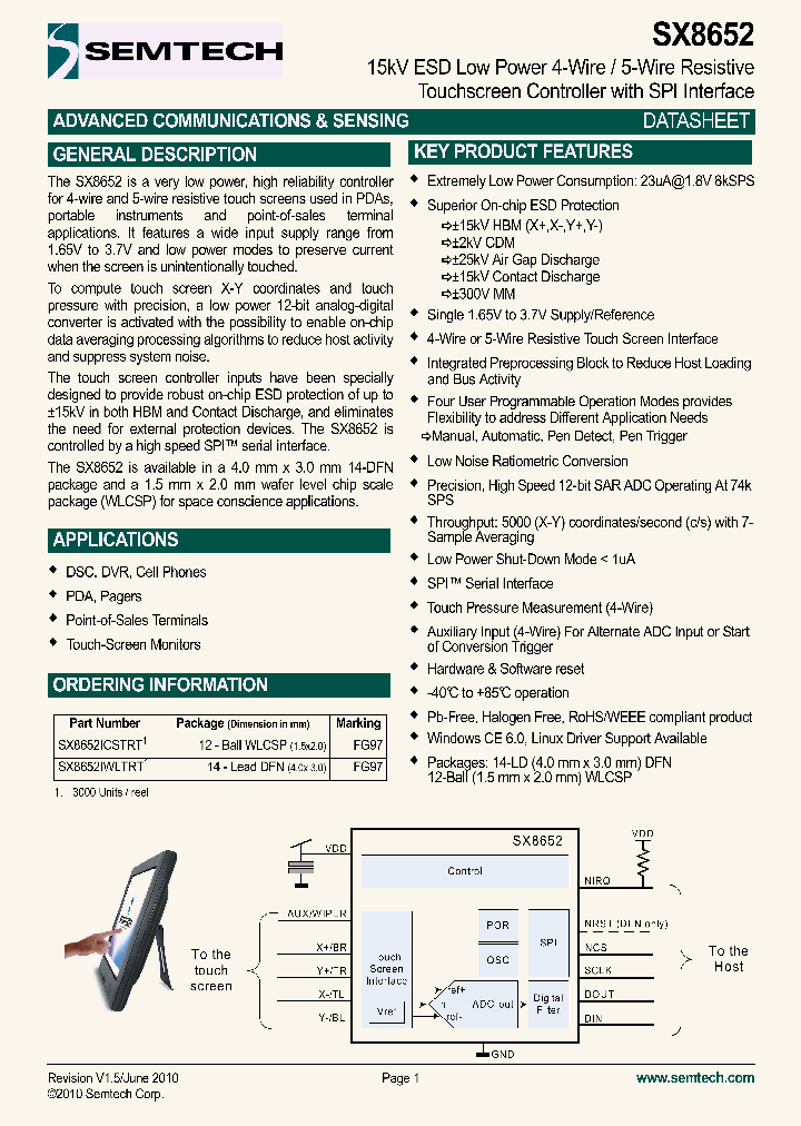 SX8652ICSTRT_5040991.PDF Datasheet