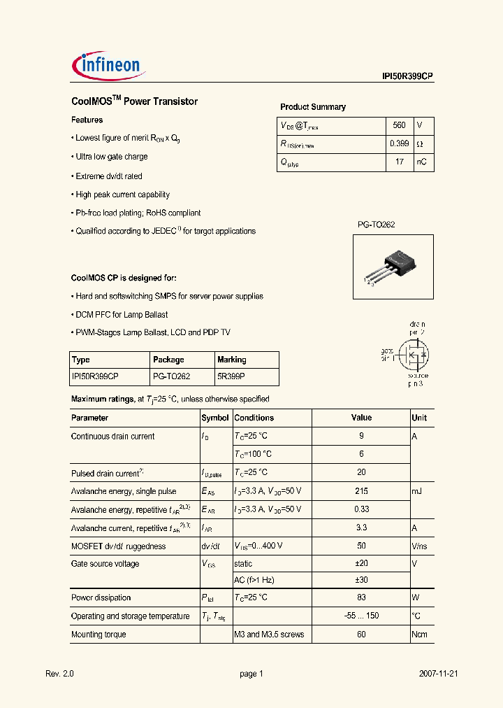 IPI50R399CP_5041308.PDF Datasheet