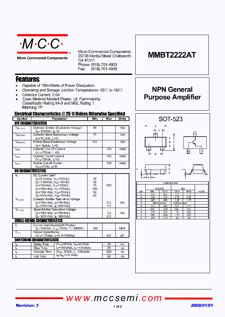 MMBT2222AT-TP_5042273.PDF Datasheet