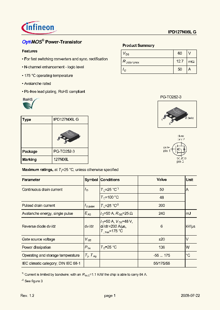 IPD127N06LG_5044821.PDF Datasheet