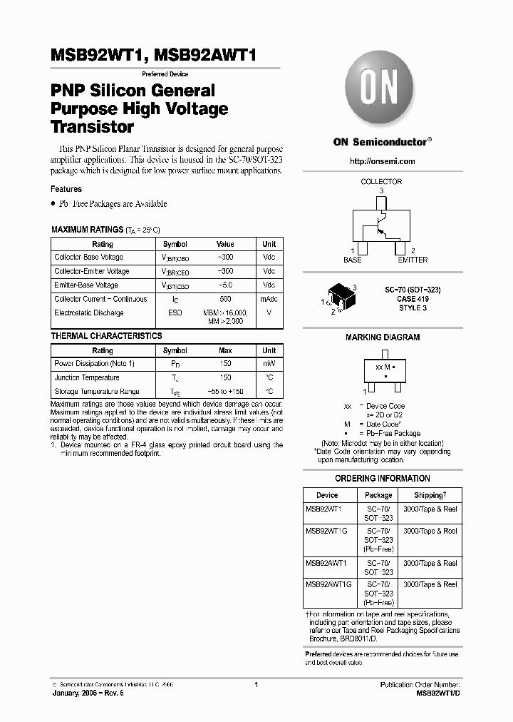 MSB92AWT1G_5045051.PDF Datasheet