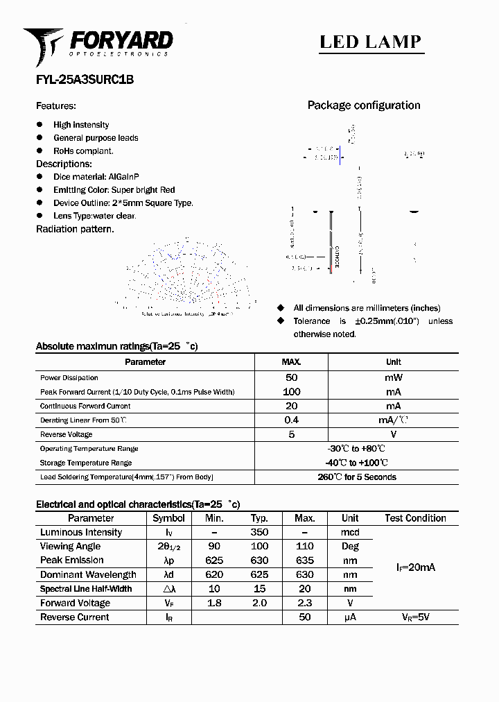 FYL-25A3SURC1B_5045217.PDF Datasheet