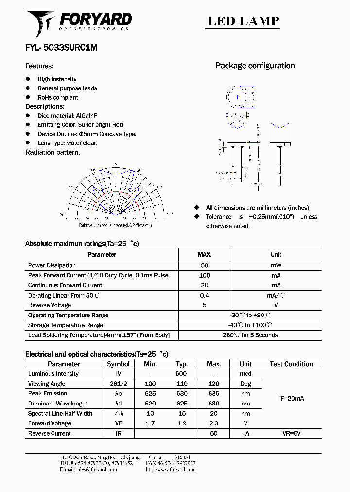 FYL-5033SURC1M_5045220.PDF Datasheet