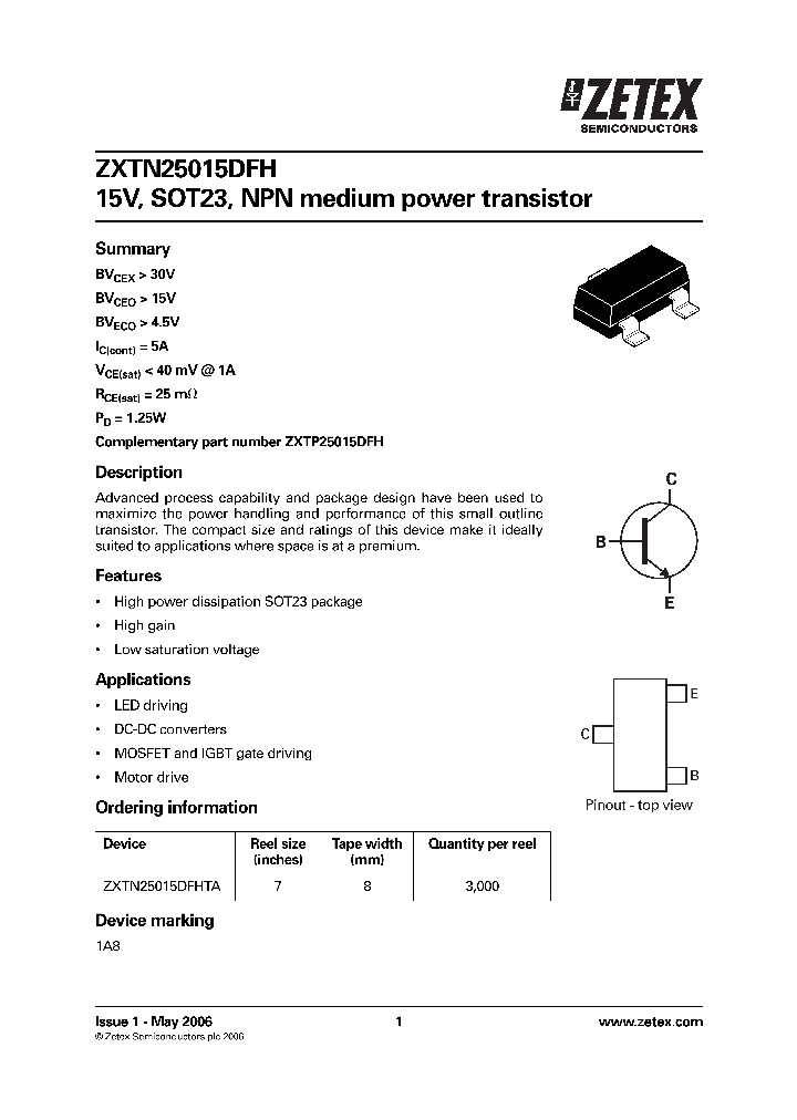 ZXTN25015DFH_5045612.PDF Datasheet