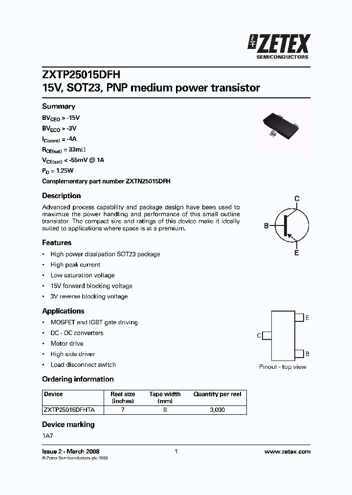 ZXTP25015DFH_5045613.PDF Datasheet