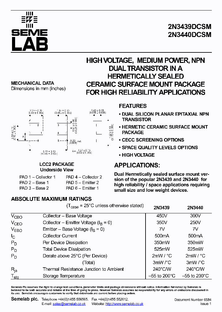 2N3439DCSM_5045826.PDF Datasheet
