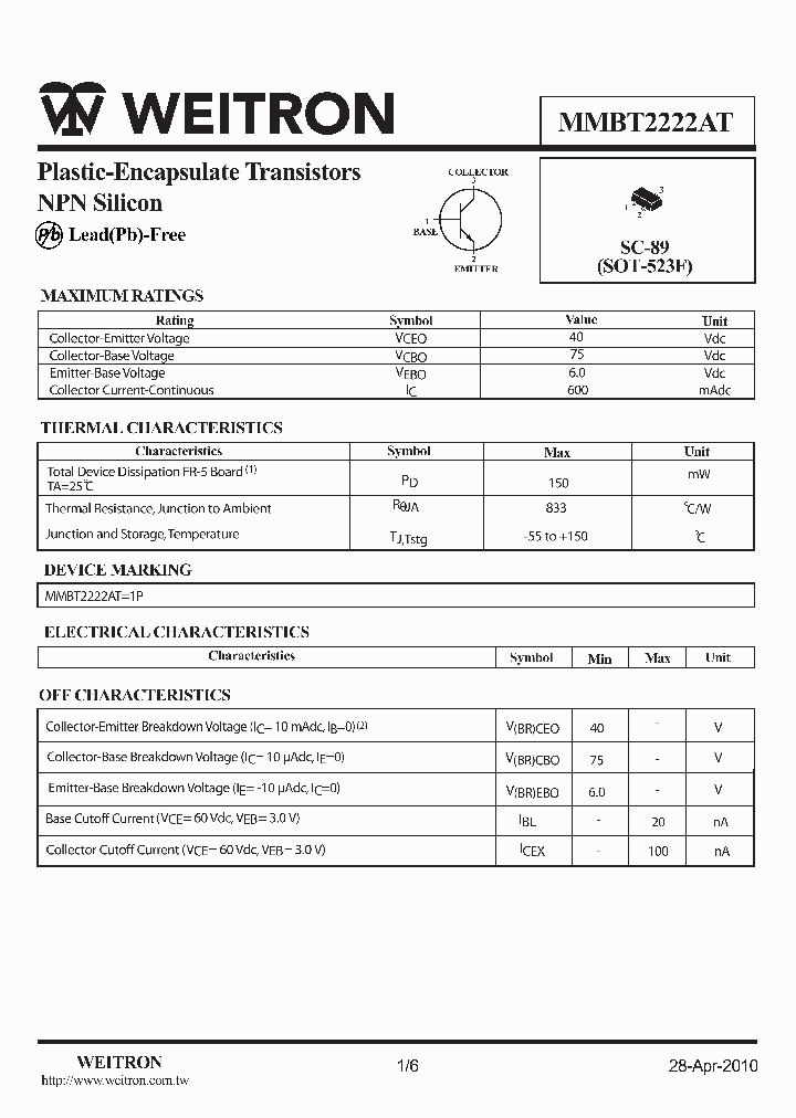 MMBT2222AT10_5050705.PDF Datasheet