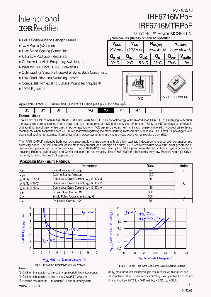 IRF6716MPBF09_5053264.PDF Datasheet