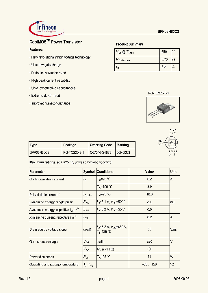 SPP06N60C3_5053511.PDF Datasheet