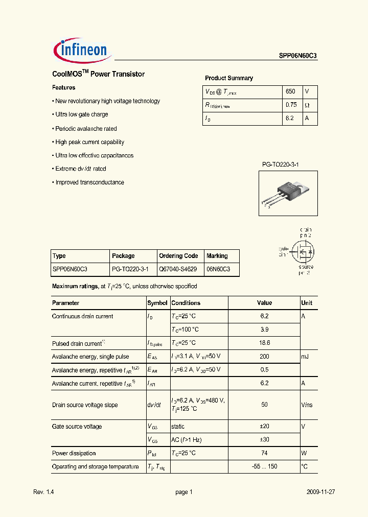 SPP06N60C309_5053513.PDF Datasheet
