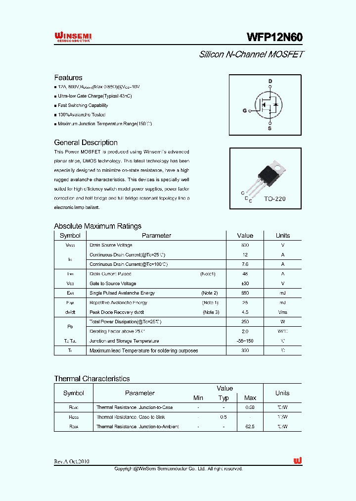 WFP12N60_5054654.PDF Datasheet