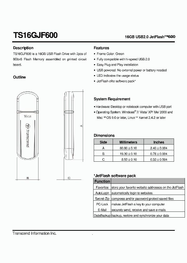 TS16GJF600_5055722.PDF Datasheet