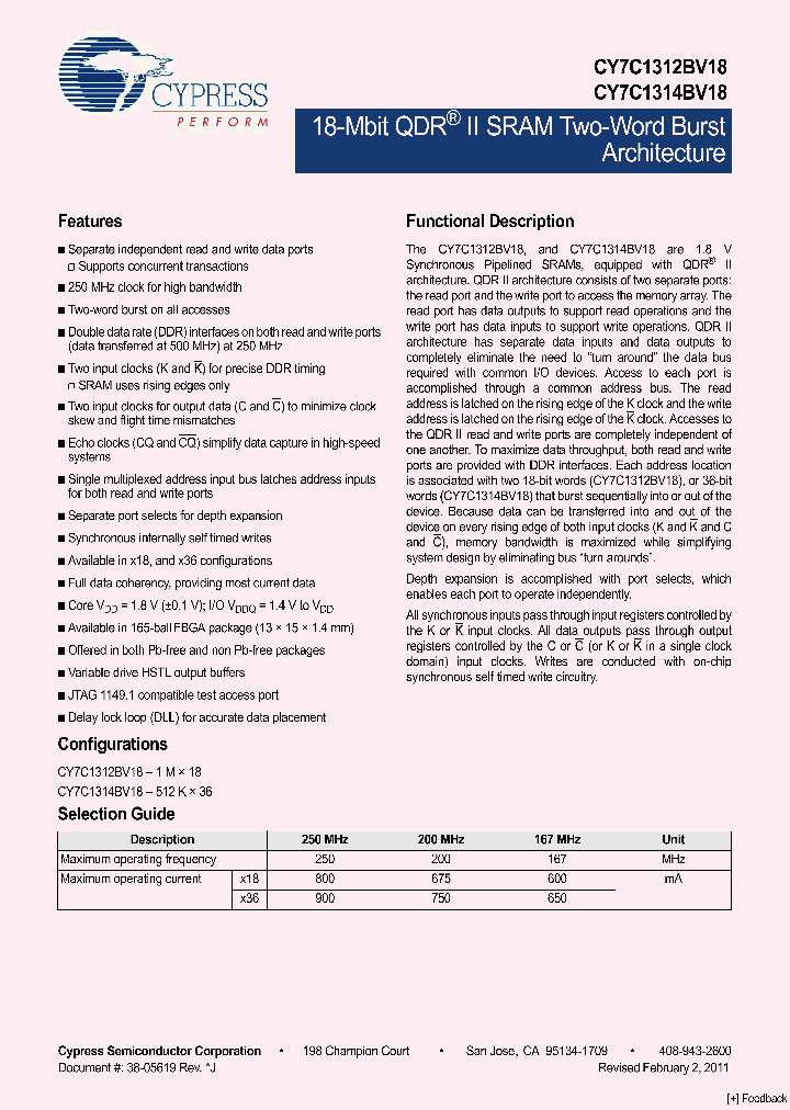 CY7C1314BV18_5056460.PDF Datasheet