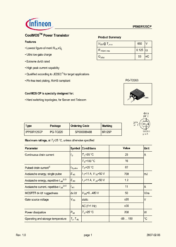 IPB60R125CP_5057295.PDF Datasheet