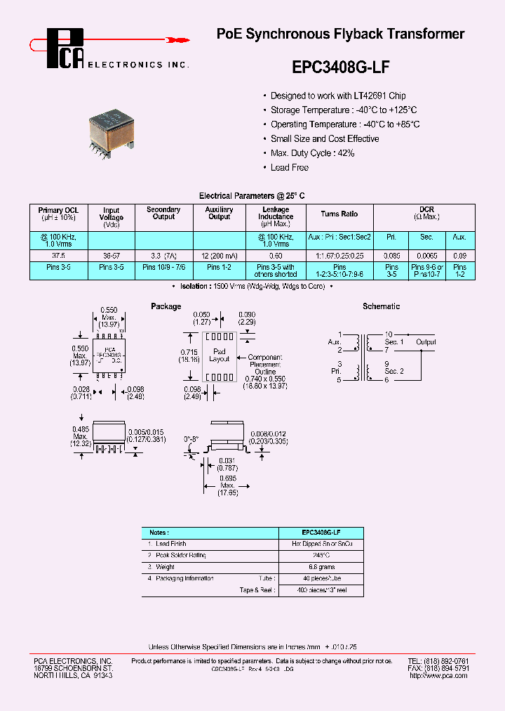 EPC3408G-LF_5057675.PDF Datasheet
