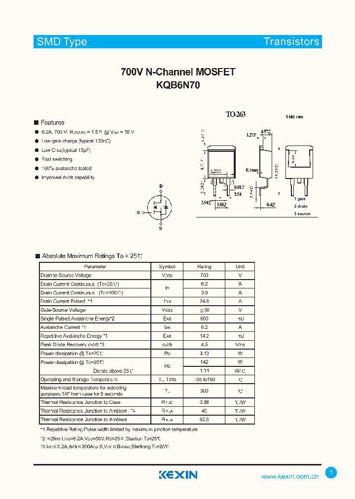 KQB6N70_5057830.PDF Datasheet