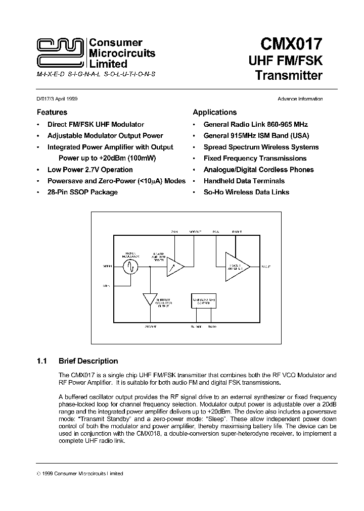 CMX017_5057962.PDF Datasheet