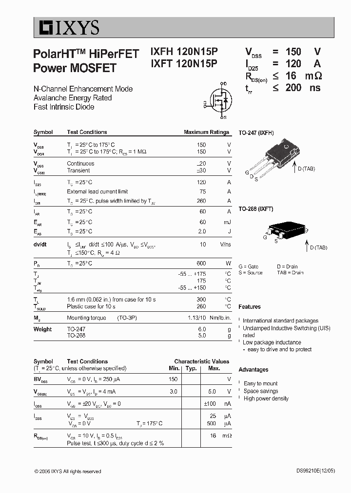 IXFH120N15P_5060026.PDF Datasheet