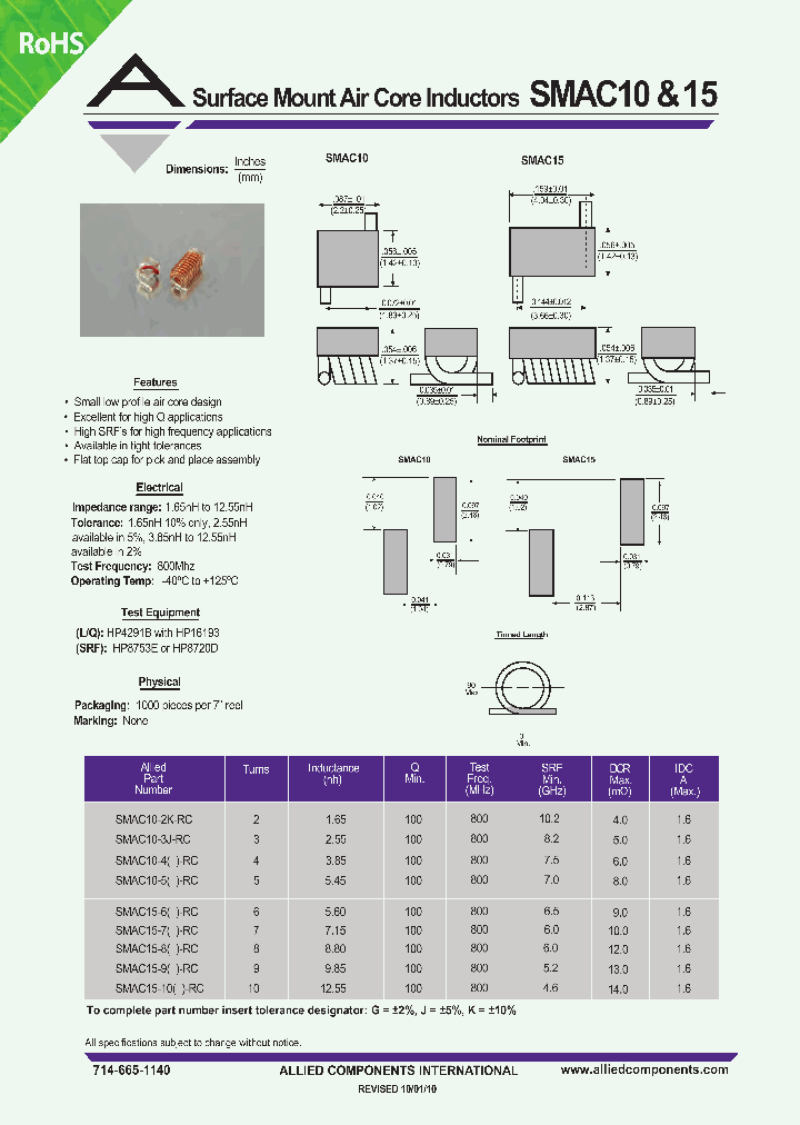 SMAC10-2K-RC_5060384.PDF Datasheet