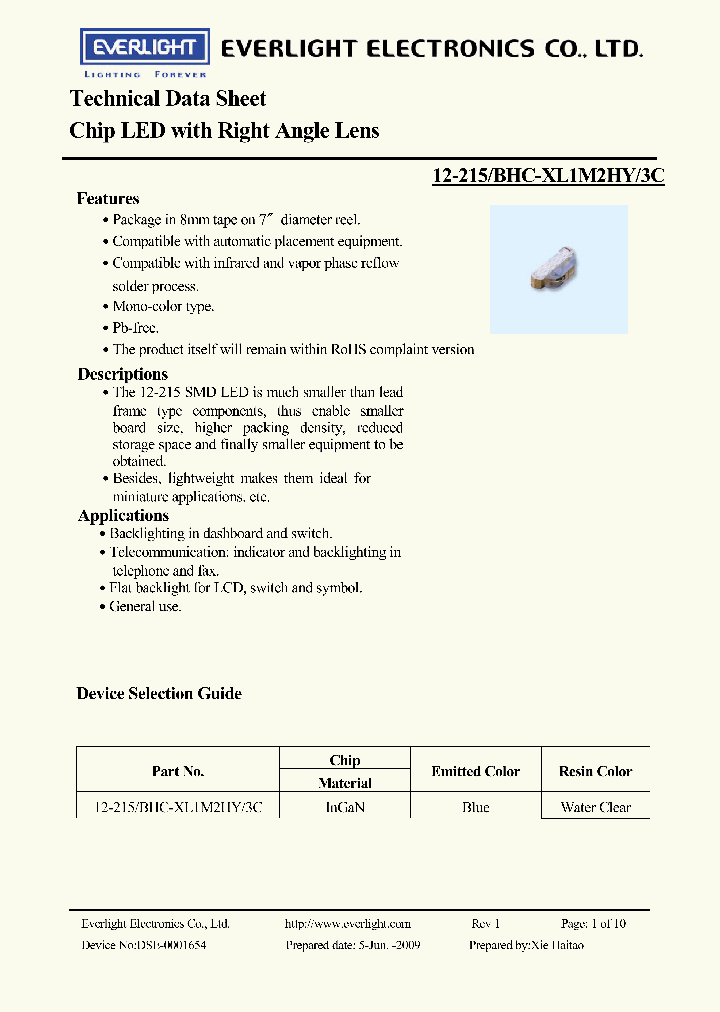 12-215-BHC-XL1M2HY-3C_5060500.PDF Datasheet