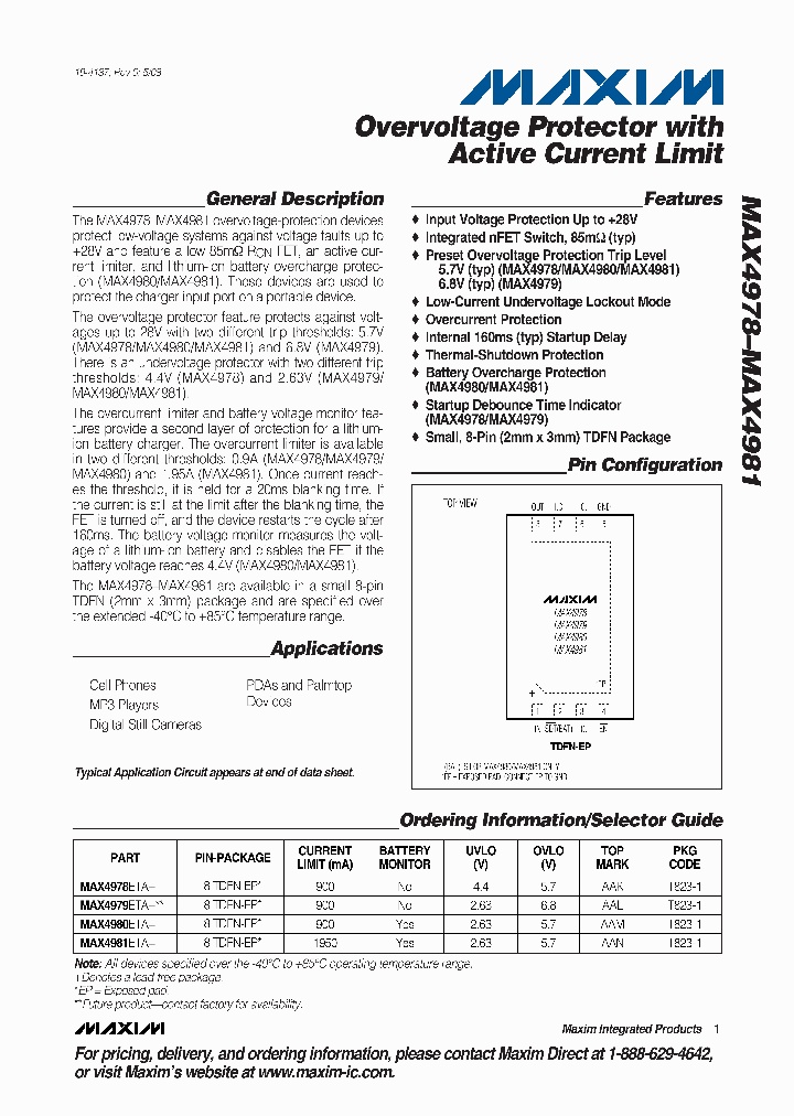 MAX4979ETA_5062305.PDF Datasheet