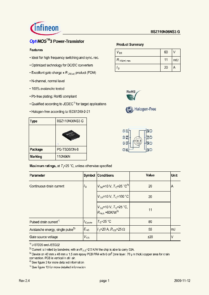 BSZ110N06NS3G_5062461.PDF Datasheet