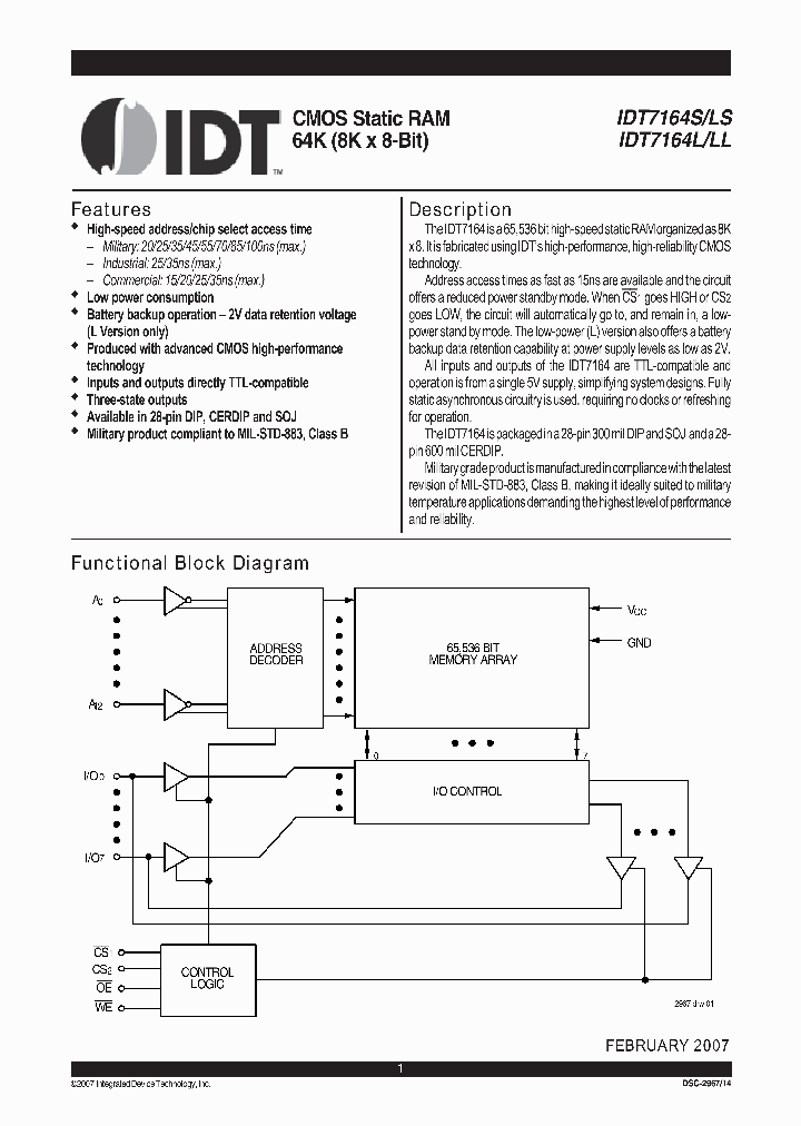 IDT7164S07_5063395.PDF Datasheet