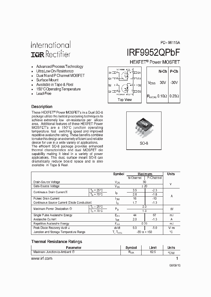 IRF9952QPBF10_5064642.PDF Datasheet