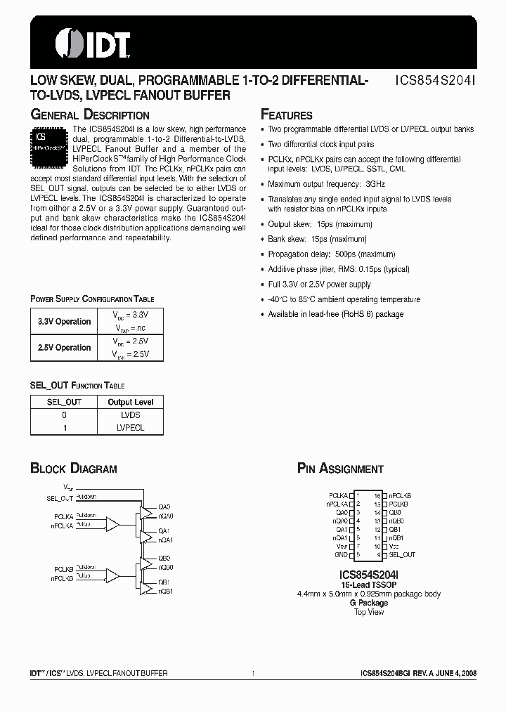 ICS854S204BGILF_5064690.PDF Datasheet