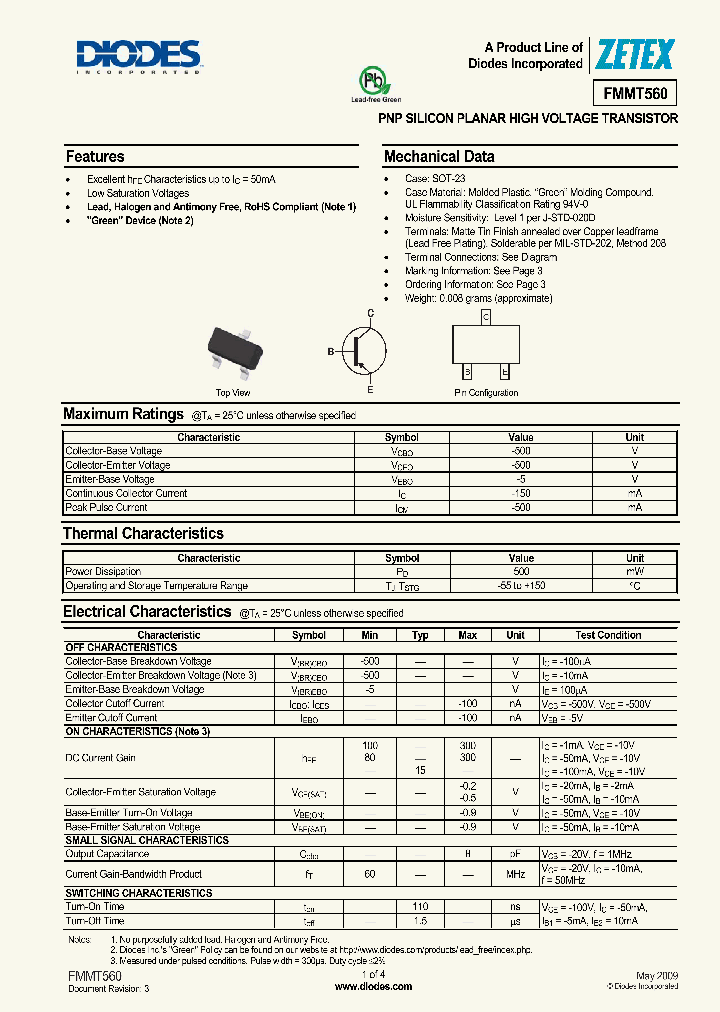 FMMT560TA_5065824.PDF Datasheet
