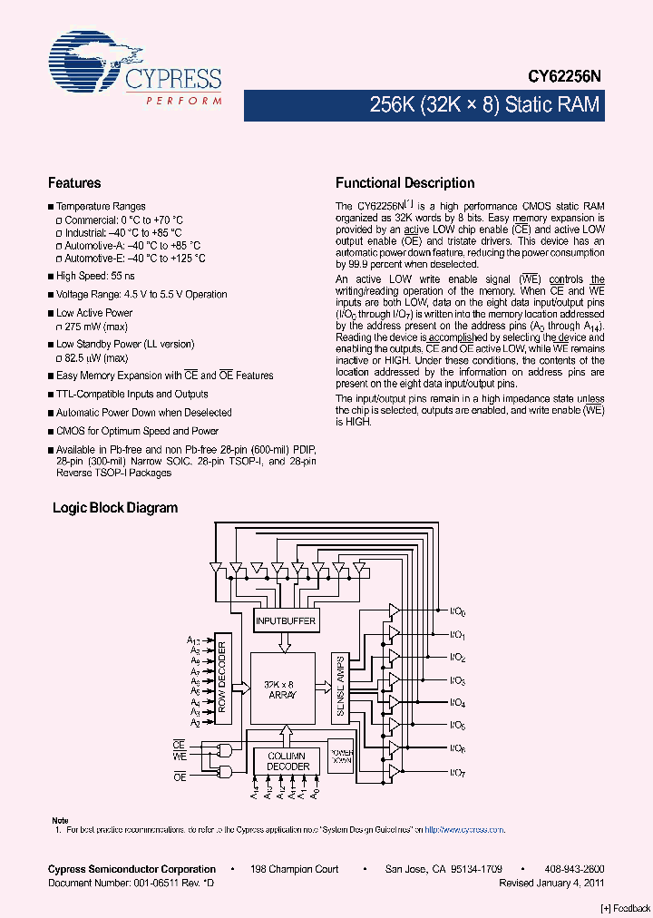 CY62256NLL-70ZRXI_5067485.PDF Datasheet