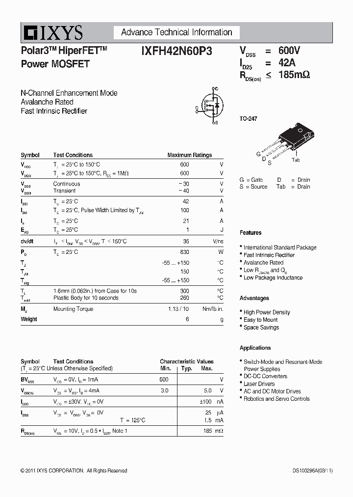 IXFH42N60P3_5067657.PDF Datasheet