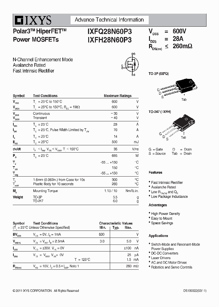 IXFQ28N60P3_5067661.PDF Datasheet