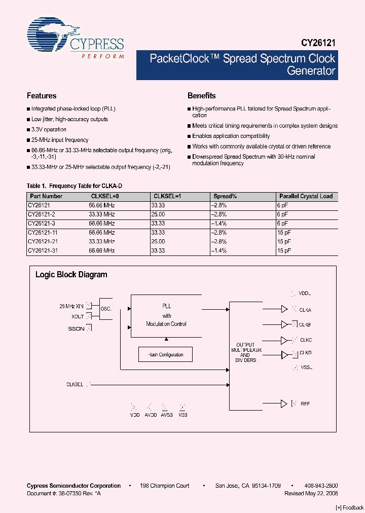 CY26121ZXC-21T_5068490.PDF Datasheet