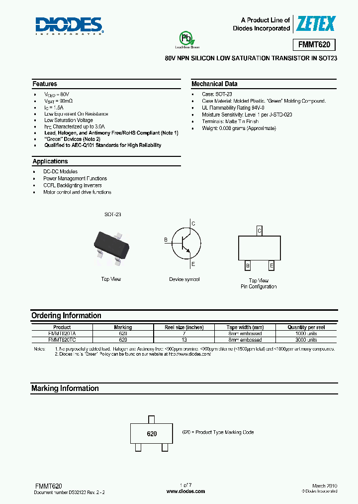 FMMT620_5068627.PDF Datasheet