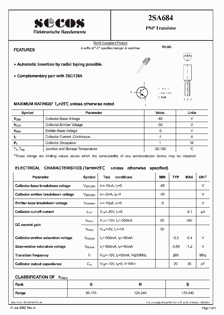 2SA684_5068821.PDF Datasheet