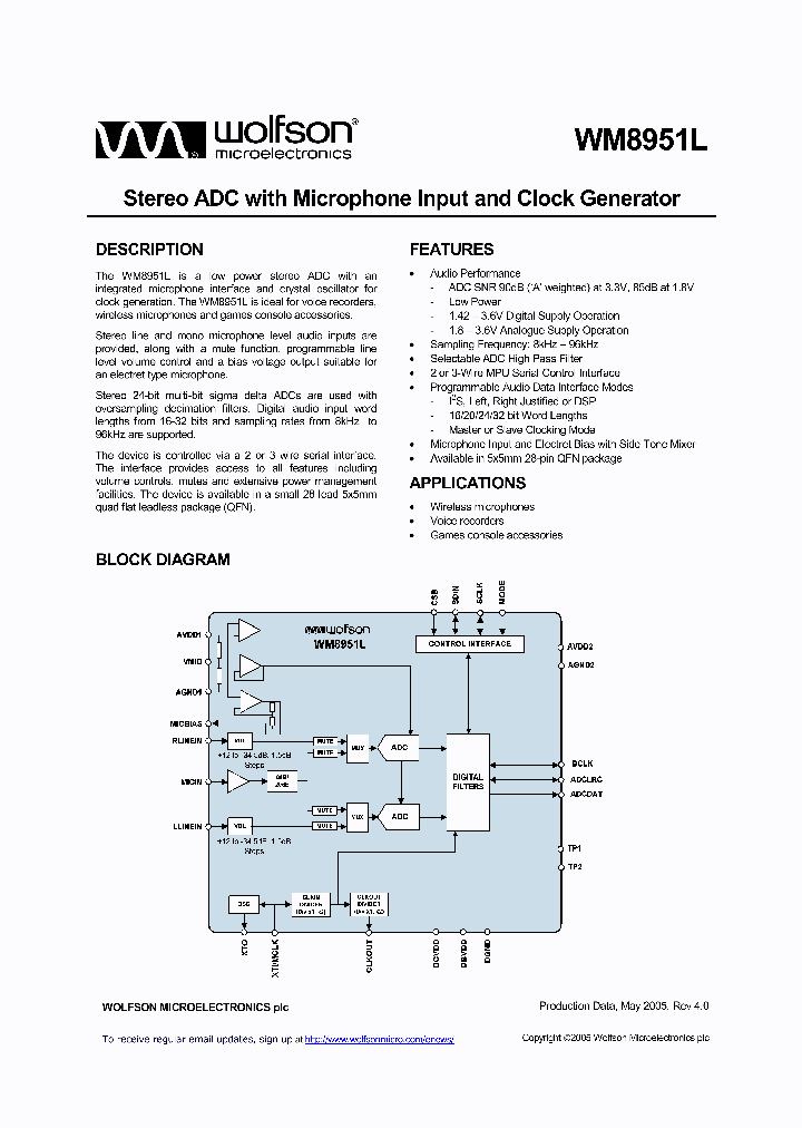 WM8951LGEFLR_3284.PDF Datasheet