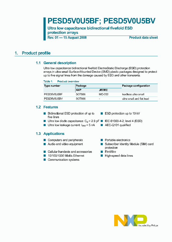 PESD5V0U5BF_3890.PDF Datasheet