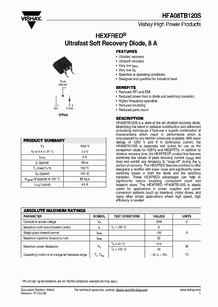 HFA08TB120S_6293.PDF Datasheet