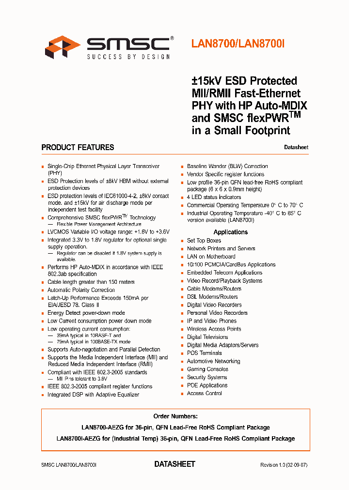 LAN8700_10104.PDF Datasheet