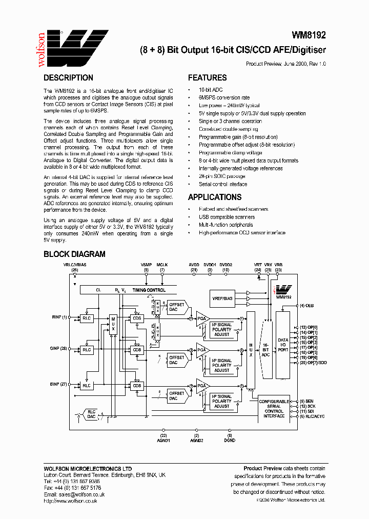 XWM8192CDWV_13106.PDF Datasheet