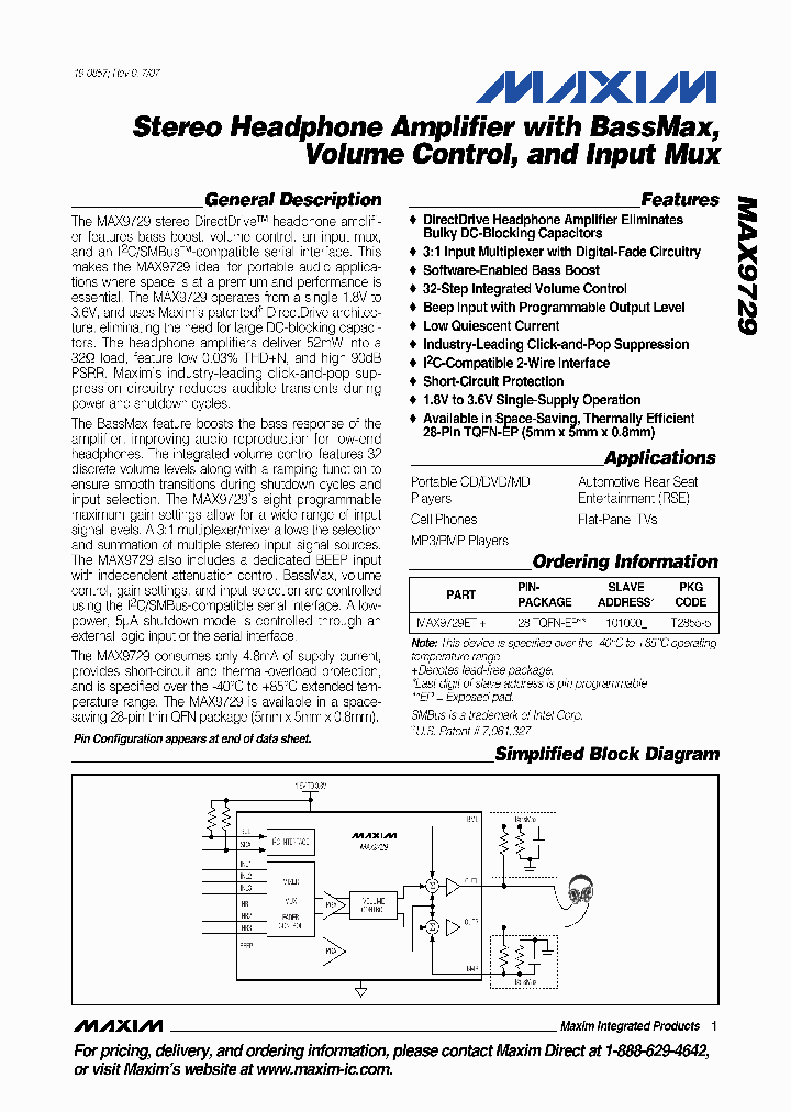 MAX9729ETI_22649.PDF Datasheet