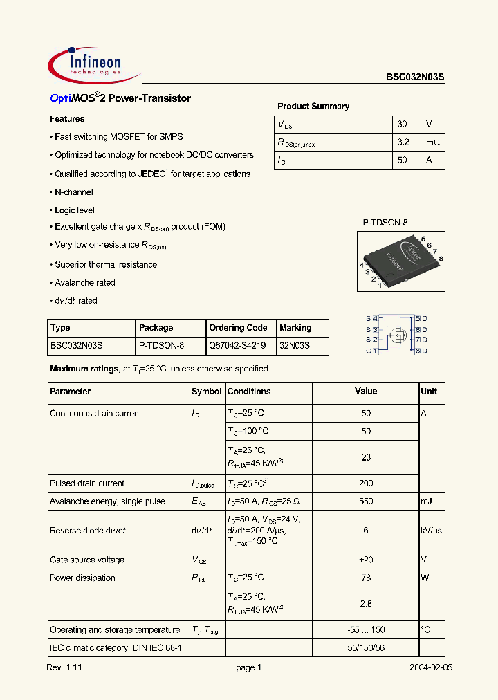 BSC032N03S_34599.PDF Datasheet