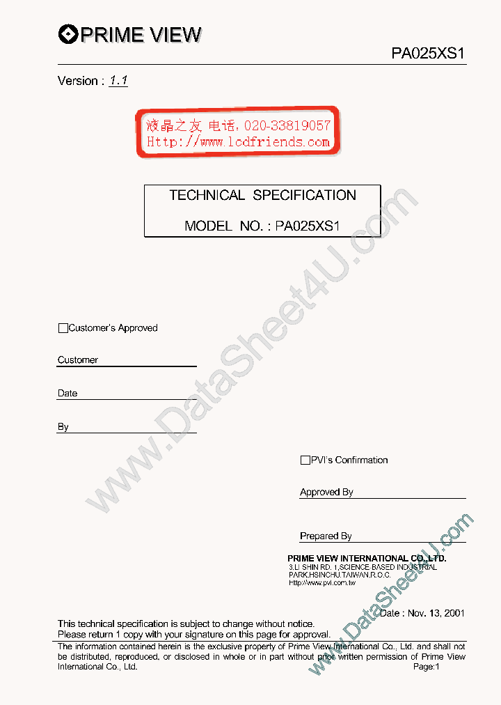 PA025XS1_37317.PDF Datasheet
