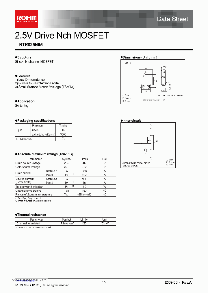 RTR025N05_37893.PDF Datasheet
