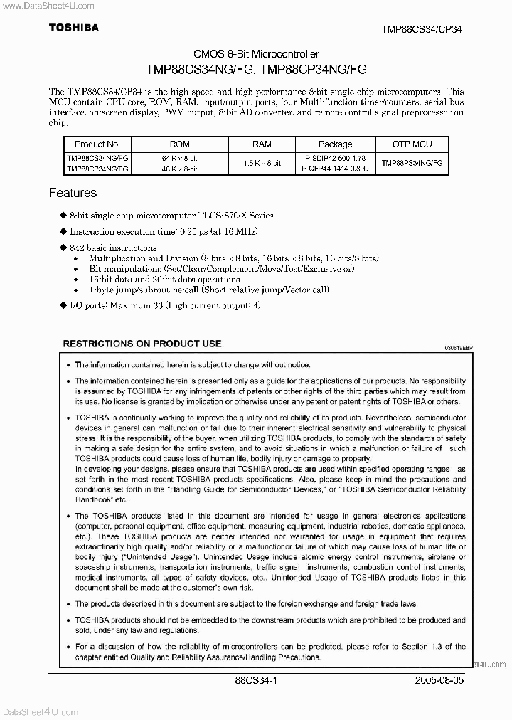 TMP88CP34FG_38068.PDF Datasheet